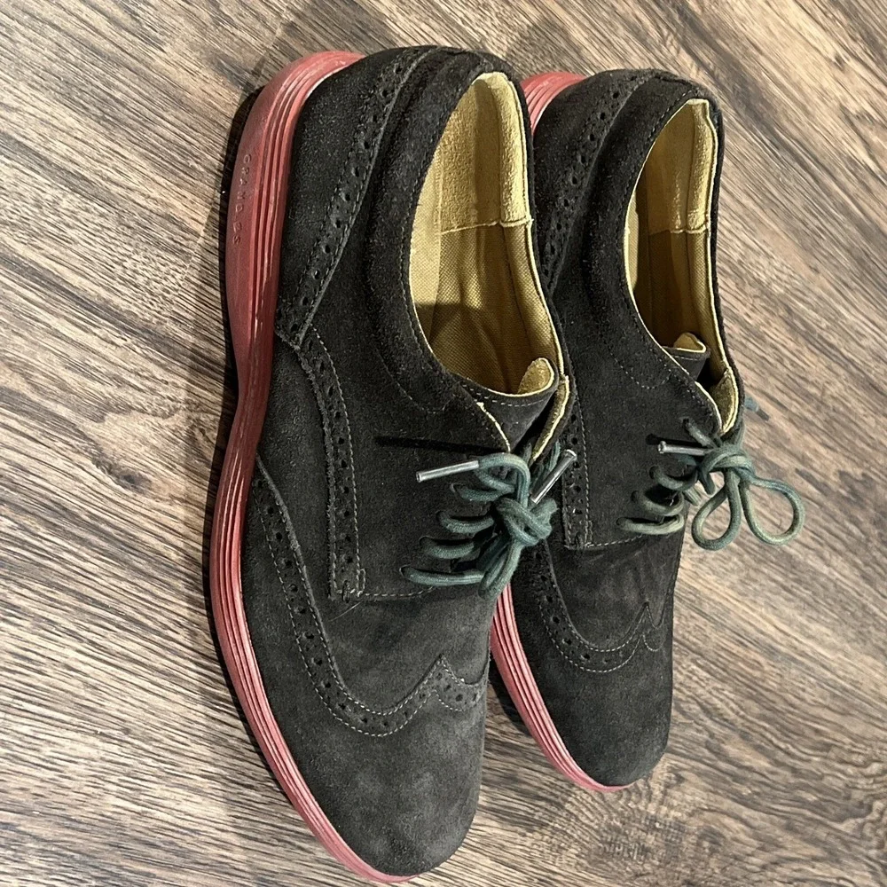 Cole Haan Grand OS Grand Tour Wingtip Suede Shoes Mens Size 9.5M C23820F Brown